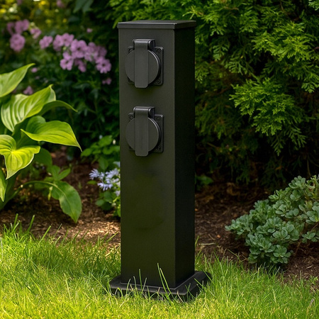 Słupek Ogrodowy Zewnętrzny Stojący 230V 40cm ONTARIO 4x Gniazdo Sieciowe