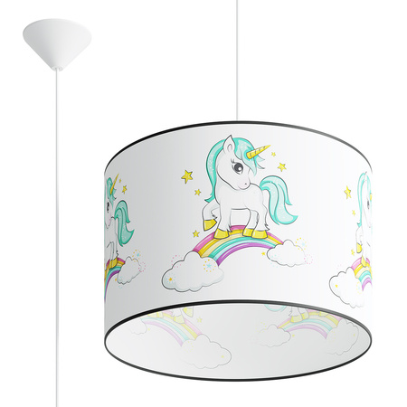 Lampa Sufitowa Wisząca Zwis E27 Żyrandol Owalna Wielokolorowa Nowoczesna Jednorożec Sollux