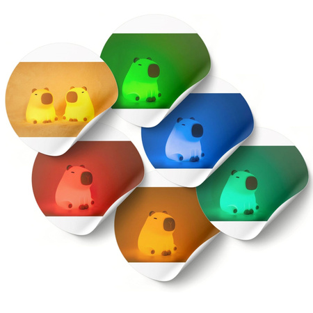 Lampka Dekoracyjna LED 1W 3000K RGBW Beżowy Ściemnialna Kapibara Sanico Goldlux