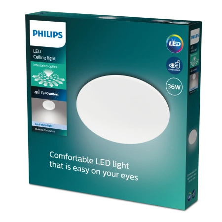 Lampa Sufitowa Plafon LED 36W 3800lm 4000K Biała Moire CL200 Philips