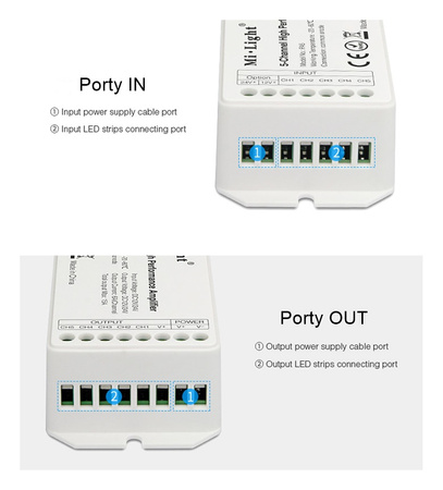 WZMACNIACZ 5-kanałowy do taśm LED Mi-Light - PA5