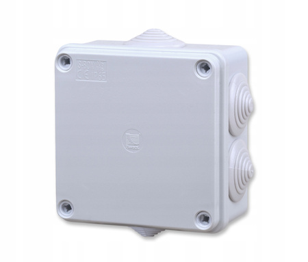 Puszka Instalacyjna Natynkowa Hermetyczna S-BOX 106 100x100x50 IP65 6 Dławików PAWBOL