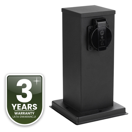 Słupek Ogrodowy IBERI Zewnętrzny Stojący 230V 22cm 2x Gniazdo Sieciowe LUMILED