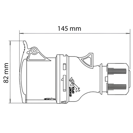 Gniazdo Przenośne Siłowe 16A 400V 5P IP44 Hermetyczne z Klapką i Uchwytem