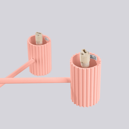 Lampa Wisząca Żyrandol 6x G9 Aluminiowa Brzoskwiniowa Halo French Sky SL.1838 Sollux