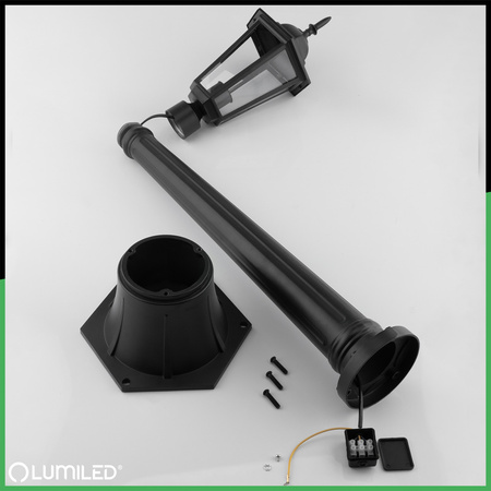 Lampa Ogrodowa Zewnętrzna E27 SŁUPEK LATARNIA 110cm Czarna BELLIS LUMILED