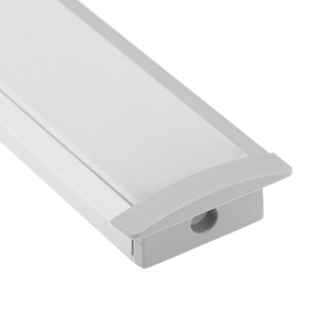 Zaślepka do profilu KM39K-S-O z otworem szara tworzywo sztuczne