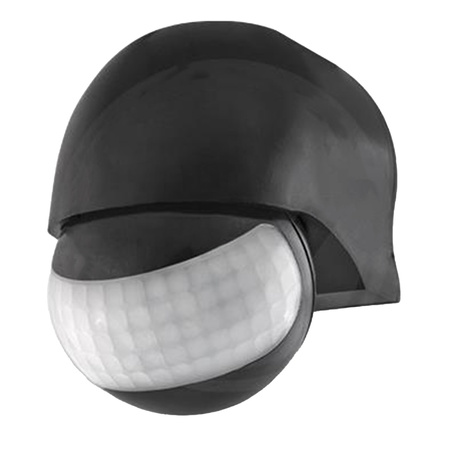 Czujnik Ruchu Zewnętrzny Regulowany PIR IP44 Czarny