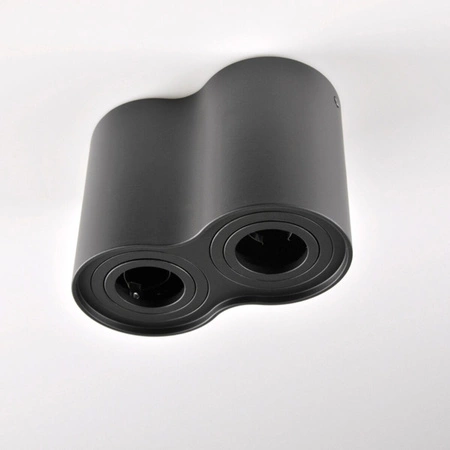 Oprawa sufitowa natynkowa Hadar R2 2xGU10 ruchoma okrągła czarna