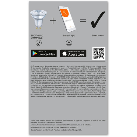 3x Żarówka LED GU10 Reflektor 5W 350lm 2700K Ciepła Ściemnialna SMART+ WiFi Ledvance
