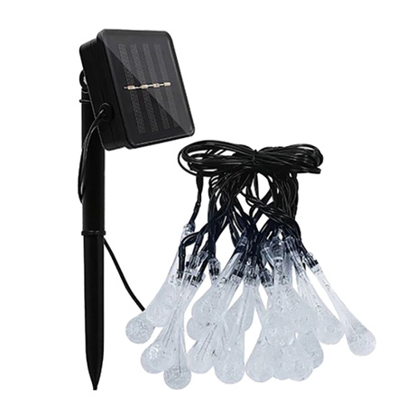 Girlanda solarna wisząca 20x ŁEZKI lampa ogrodowa LED sople 3000K ciepła barwa