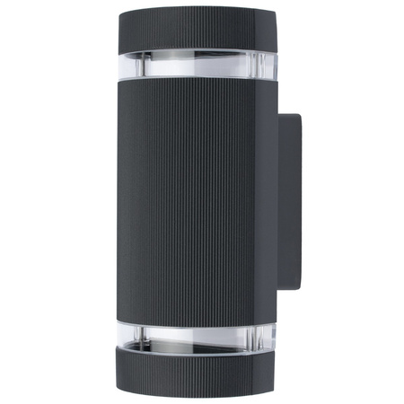 Kinkiet ogrodowy elewacyjny podwójny HANA Okrągła LED 2x GU10 Aluminium czarna IP54