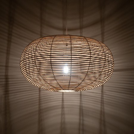 Lampa Sufitowa Wisząca E27 Biała Skandynawska RATTAN L 11155 Nowodvorski