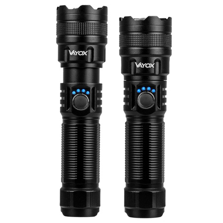 Latarka Akumulatorowa LED Taktyczna 600lm 10W Lampka Ręczna Mocna ZOOM POWERBANK VA0179 VAYOX