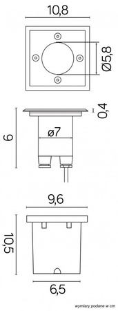 Oprawa Najazdowa Dogruntowa Leda ST 5024 B kwadratowa 1W 86lm 3000K IP67 Su-Ma