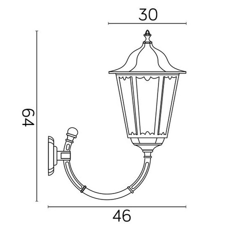 Lampa Ogrodowa Zewnętrzna Elewacyjna KINKIET LED Retro Maxi K 3012/1/BD g E27 Su-Ma