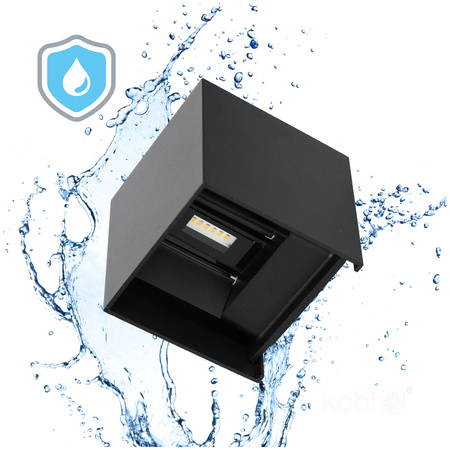 Kinkiet Ścienny Lampa LED 6W 420lm 3000K Neutralna 2x LED IP54 Czarna Querk Kobi