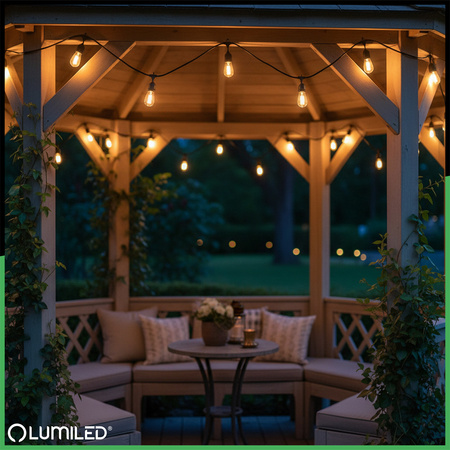 Girlanda Ogrodowa Zewnętrzna MALUS Łańcuch Świetlny 20m 20x E27 LUMILED