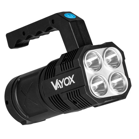 Latarka Akumulatorowa LED Szperacz 5W 250lm Lampka Ręczna Mocna 4XLED+COB VA0113 VAYOX
