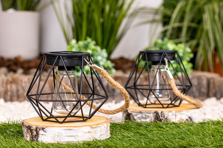 Lampa Solarna Wisząca LED Zewnętrzna Ogrodowa Latarenka 3000K IP44 Czujnik Zmierzchu