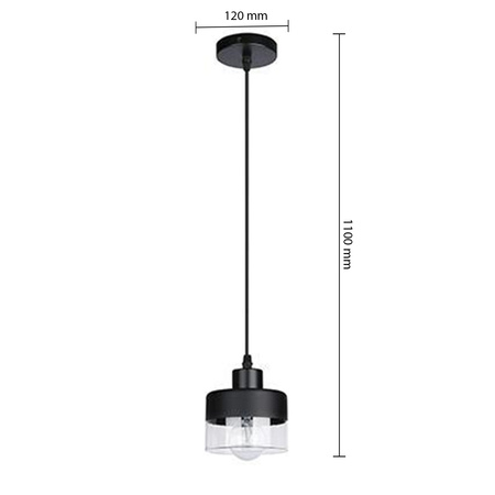 Lampa Sufitowa Oprawa Wisząca Zwis E27 Czarna Stark Masterled