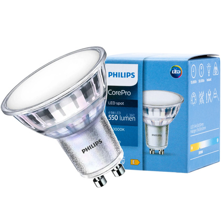 Żarówka LED GU10 4.9W = 50W 550lm 3000K Ciepła 120° PHILIPS