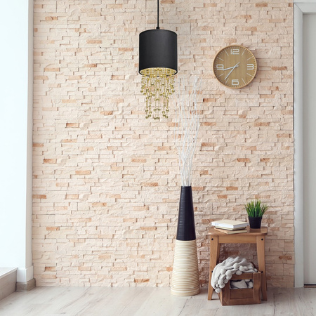 Lampa wisząca ALMERIA 1xE27 Elegancka Sznury Korali MLP6439 Milagro Metal + Tworzywo sztuczne+ Tkanina