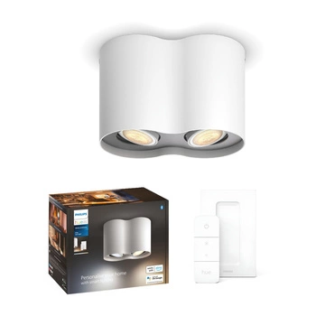 Oprawa Sufitowa Natynkowa LED Spot Pillar Biały 2x5W CCT PHILIPS HUE Bluetooth Zigbee + Przełącznik Dimmer Switch