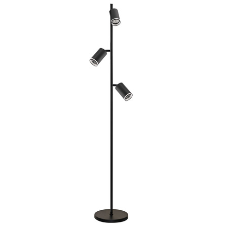 Lampa Podłogowa Stojąca 3x GU10 PARIS Czarna Sanico Goldlux