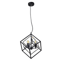 Lampa Sufitowa Wisząca Zwis 3x E27 Chrom Czarna Ikar Sanico Goldlux