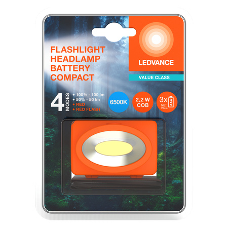 Latarka Czołowa LED COB Lekka Na Baterie 3xAAA 100lm 6500K LEDVANCE