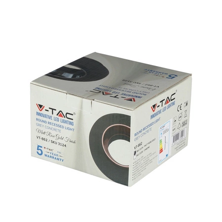 Oprawa Sufitowa Podtynkowa Oczko GU10 Okrągła Szara/Różowe złoto VT-862 V-TAC - 5 Lat Gwarancji