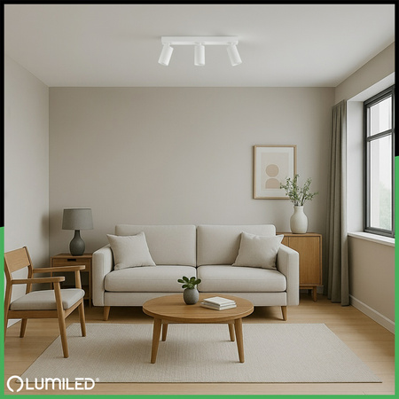 Lampa Sufitowa SPOT TUBA Reflektor Oprawa Halogenowa 3x GU10 TABULA LUMILED