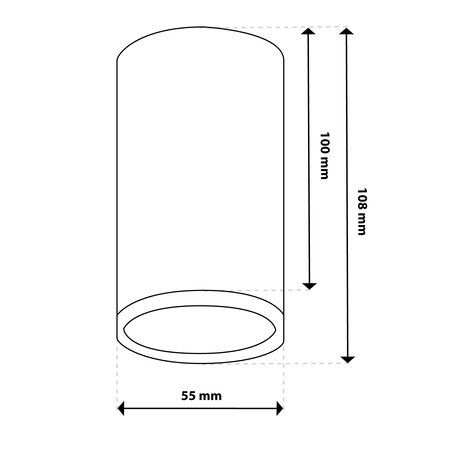 Lampa Sufitowa Reflektor LED Oprawa Spot Tuba GU10 IP44 ADERO Czarna Lumiled