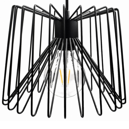 Lampa Wisząca Sufitowa Druciana Czarna LOFT E27 Metal