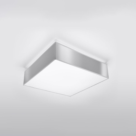 Lampa Sufitowa Plafon 2x E27 Kwadratowa Szara Minimalistyczna Horus Sollux