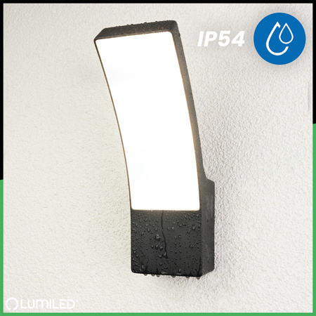 Lampa Elewacyjna LED Zewnętrzna Ścienna Czarna Kinkiet Ogrodowy 10W 4000K IP54 LOGIA LUMILED