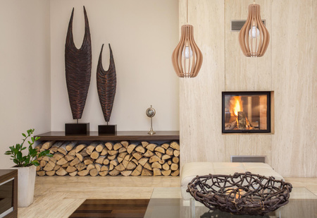 Lampa Sufitowa Wisząca E27 Beżowa Drewno Skandynawska IKA A 4171 Nowodvorski