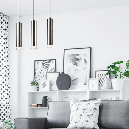 Lampa Wisząca Sufitowa DIEGO 3xE27 Czarna Chrom LM-3.124 Lamkur