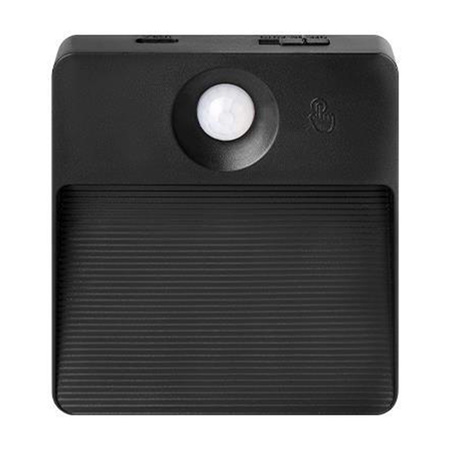 Lampa LED Akumulatorowa 0.6W 85lm 3000/4000/6500K CCT 90° z Czujnikiem Ruchu Ściemnialna Czarny Poli Masterled