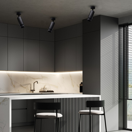 Oprawa Sufitowa Natynkowa Halogenowa MICA Zoom Czarna 1xGU10 Spot Milagro