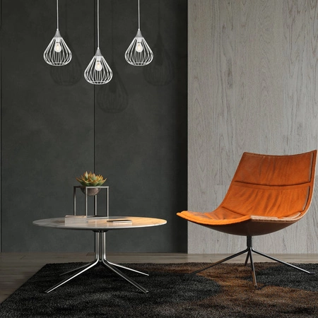 Lampa wisząca biało-srebrna MiLAGRO KANE 1x E27