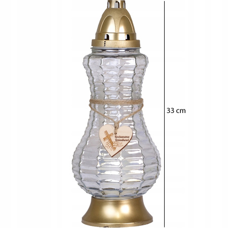 6x Znicz Szklany Kochanemu Dziadkowi na Grób 40h na Wkład Całoroczny 33cm