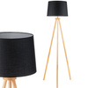 Lampa Stojąca Podłogowa Stołowa E27 Trójnóg z Abażurem Czarna z Regulacją Wysokości Clara Lumiled