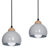 Lampa wisząca w stylu skandynawskim sufitowa szara MiLAGRO DAMA 3x E27 Drewno + metal