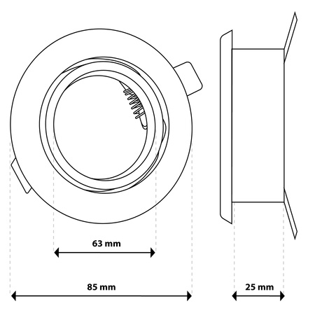 Oprawa Halogenowa Podtynkowa Lampa Sufitowa Okrągła Ruchoma GU10 MR16 Srebrna TRIAM LUMILED