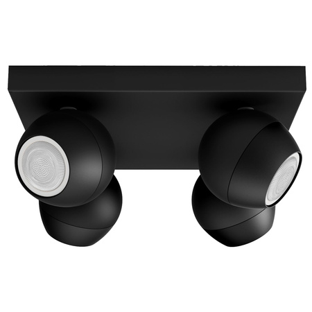 Lampa sufitowa Reflektor LED Spot Buckram Czarny 4x 5W CCT PHILIPS HUE Bluetooth + Przełącznik Dimmer Switch