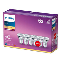 Zestaw 6x Żarówka LED Halogen GU10 PAR16 4.6W = 50W 355lm 2700K Ciepła 36° PHILIPS