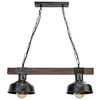 Lampa wisząca FARO 2xE27 60W Vintage Drewniana Belka MLP6242 Milagro Metal + Drewno