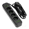 Przedłużacz  CONNECTO 4x230V 3m 4GN Uziemienie Wyłącznik 4xUSB Czarny Kobi